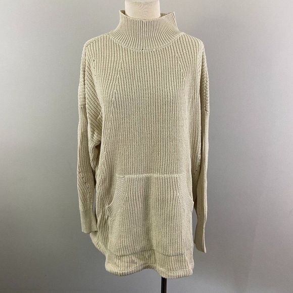 NWT RDI Ivory Beige Beach Turtle Neck Sweater (M) - Picture 2 of 10